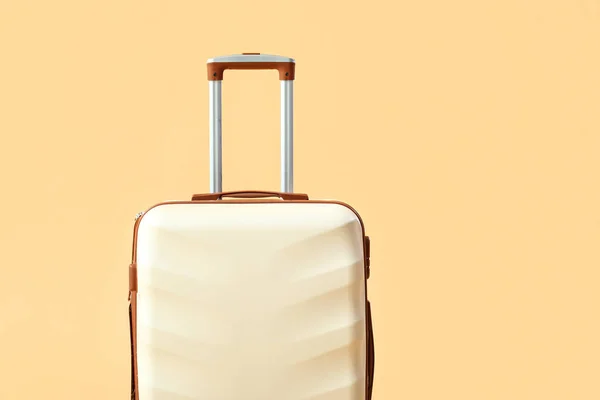 Big Suitcase Beige Background — Stock Photo, Image
