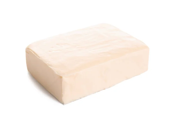 Μεταποιημένο Τυρί Απομονωμένο Λευκό Φόντο — Φωτογραφία Αρχείου