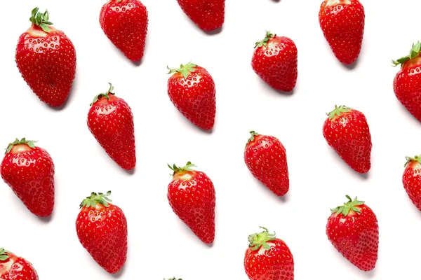 Fresh Strawberries White Background — Stock Photo, Image