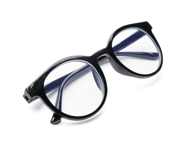 Stijlvolle Brillen Geïsoleerd Witte Achtergrond — Stockfoto