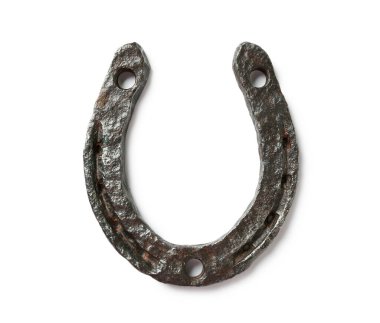 Metal at nalı beyaz arkaplanda izole edildi