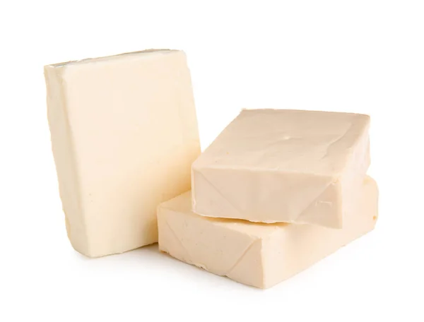 Şlenmiş Peynir Beyaz Arkaplanda Izole Edilmiş — Stok fotoğraf