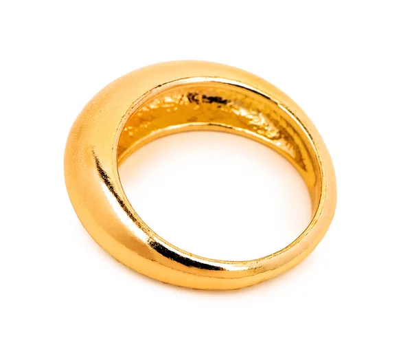 Krásný Zlatý Prsten Izolovaných Bílém Pozadí — Stock fotografie