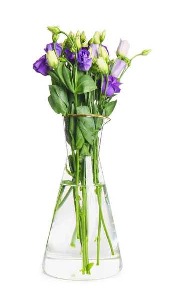 白を基調とした絵花のグラス花瓶 — ストック写真