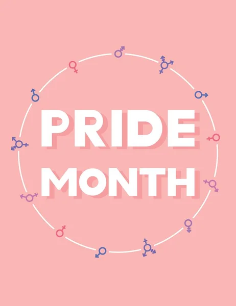 粉红色背景的横幅文字Pride一个月 — 图库矢量图片