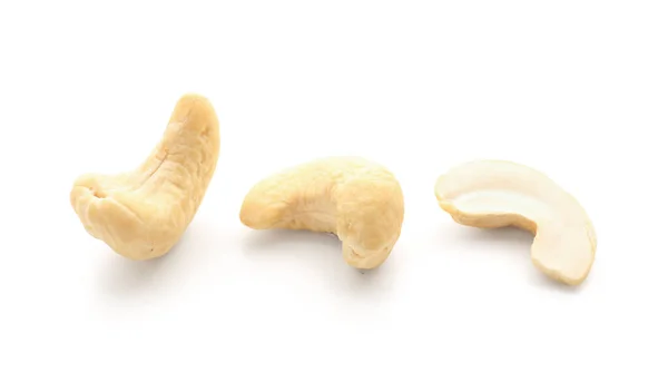 Tasty Cashew Nuts Isolated White Background — Stock Photo, Image