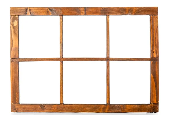 Ramy Drewniane Okna Białym Tle — Zdjęcie stockowe
