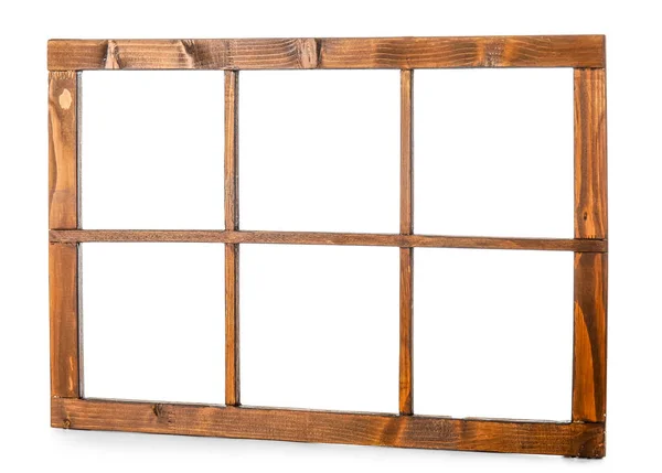 Ramy Drewniane Okna Białym Tle — Zdjęcie stockowe