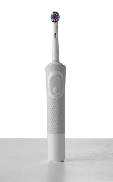 Electrical Toothbrush Table White Background — Stock Photo, Image