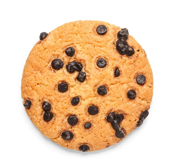 チョコチップの白い背景で隔離のおいしいクッキー — ストック写真
