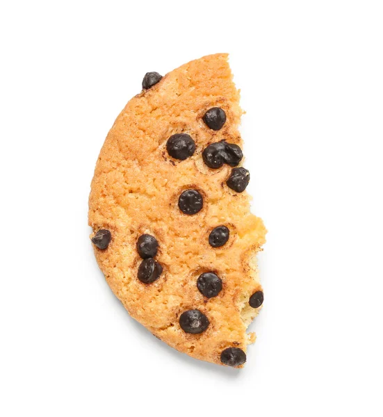 Шматок Смачного Печива Шоколадними Чіпсами Ізольовані Білому Тлі — стокове фото