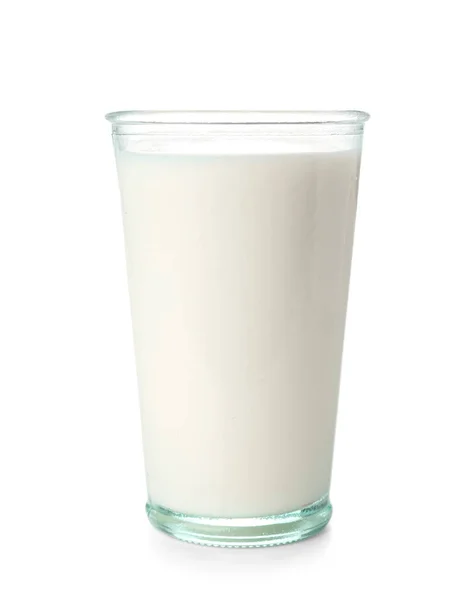 Склянка Свіжого Молока Ізольовано Білому Тлі — стокове фото