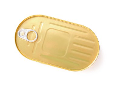 Beyaz zemin üzerine konserve balık