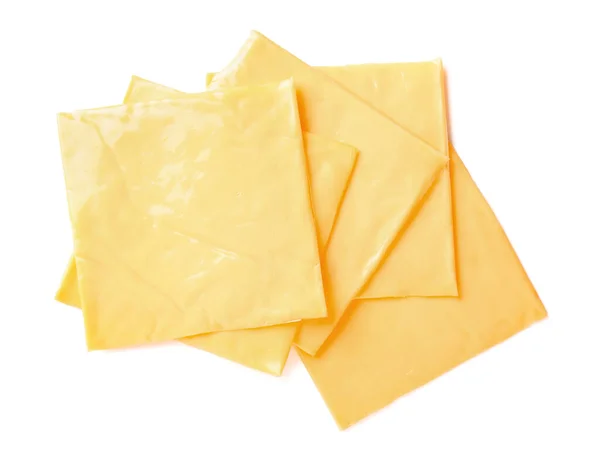 白を基調としたおいしい加工チーズのスライス — ストック写真