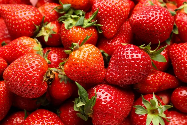 stock image Texture of fresh strawberries as background