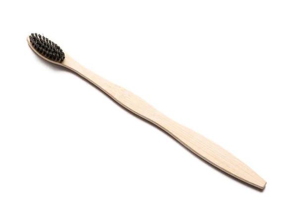 Beyaz Arka Planda Izole Bambu Diş Fırçası — Stok fotoğraf