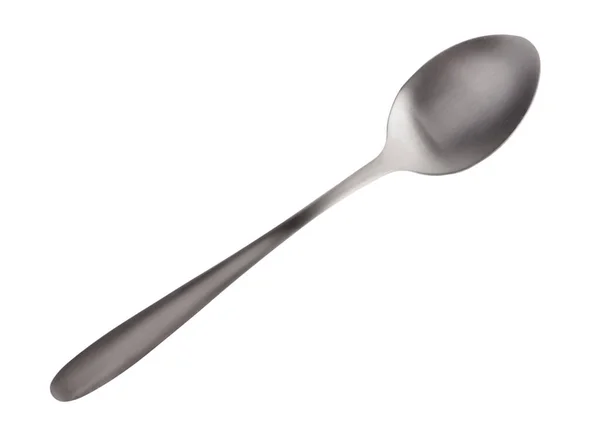 Stainless Steel Spoon White Background — Stock Photo, Image