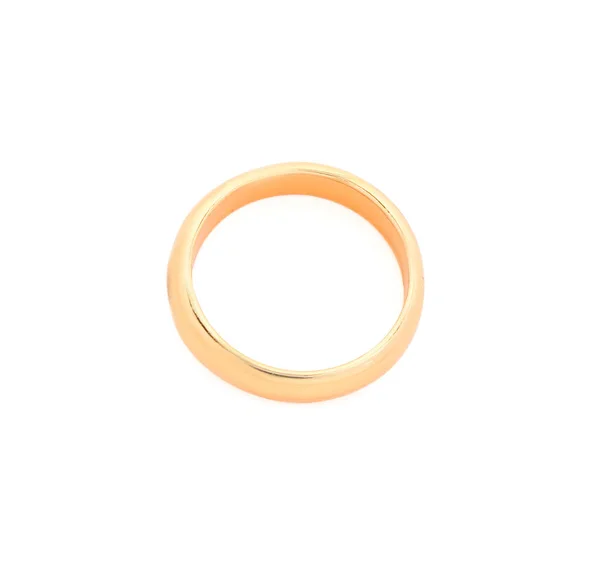 Smuk Gylden Ring Isoleret Hvid Baggrund - Stock-foto