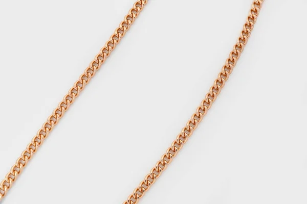 Stilvolle Goldene Kette Geflochten Halskette Auf Isoliertem Weißen Hintergrund — Stockfoto