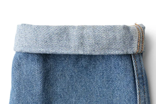 Snygg Blå Jeans Denim Vit Bakgrund — Stockfoto