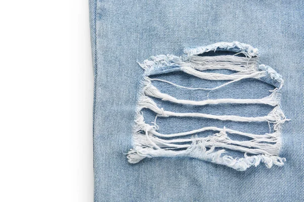 Stylish Blue Denim Jeans White Background — Stock Photo, Image