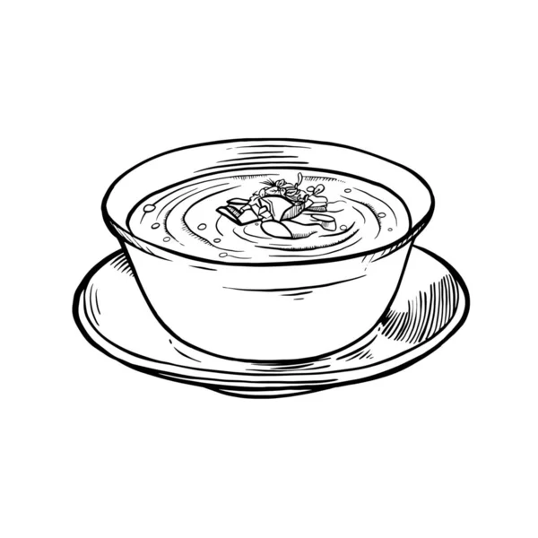 Smaczna Zupa Misce Białym Tle — Wektor stockowy