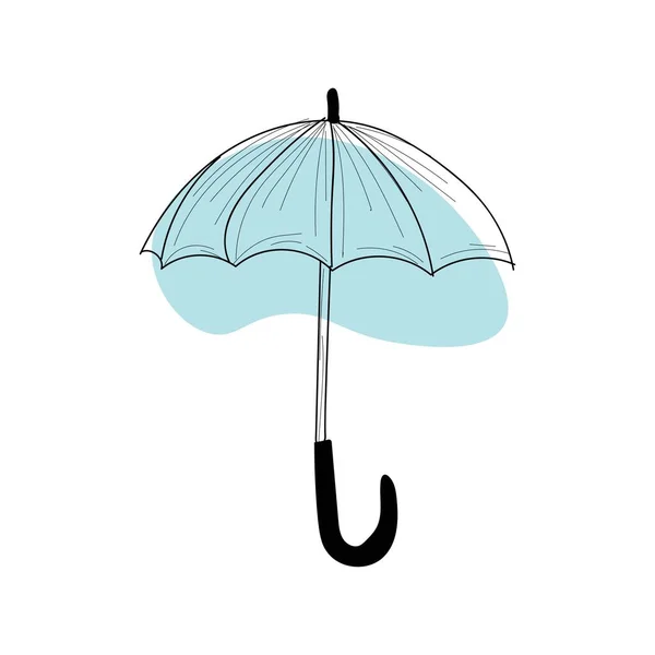 Paraguas Azul Claro Sobre Fondo Blanco — Vector de stock
