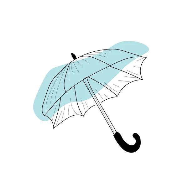Světle Modrý Deštník Bílém Pozadí — Stockový vektor
