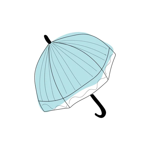 Beyaz Arkaplanda Açık Mavi Şemsiye — Stok Vektör
