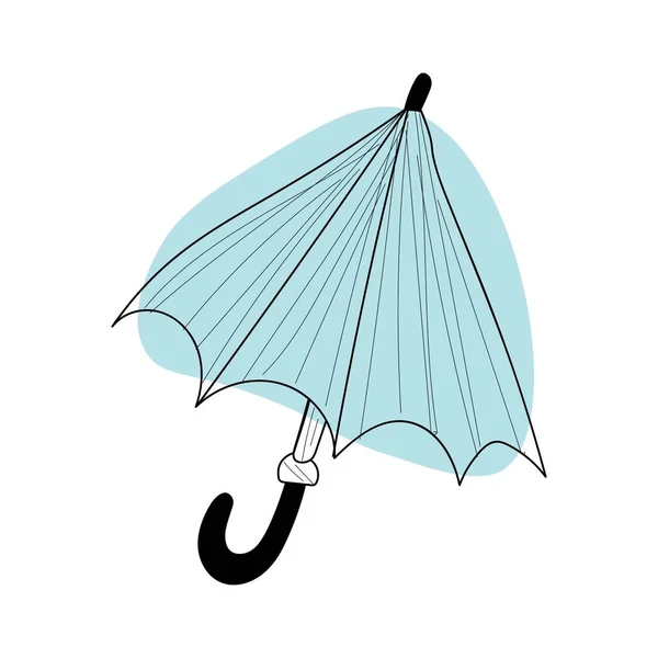 Beyaz Arkaplanda Açık Mavi Şemsiye — Stok Vektör