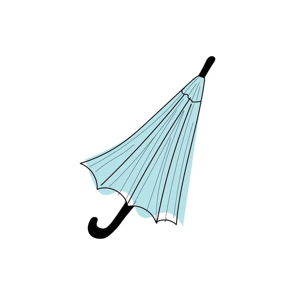 Parapluie Bleu Clair Sur Fond Blanc — Image vectorielle