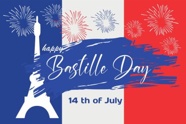 Bastille Günü için tebrik kartı