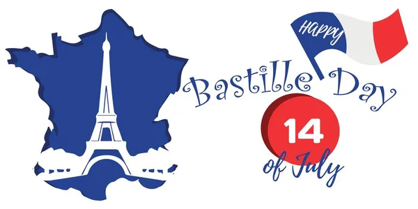 Carte Voeux Pour Joyeuse Bastille — Image vectorielle