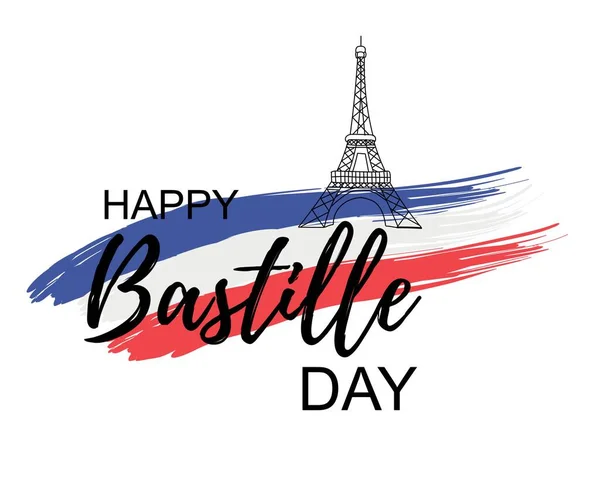 Ευχετήρια Κάρτα Για Happy Bastille Day — Διανυσματικό Αρχείο
