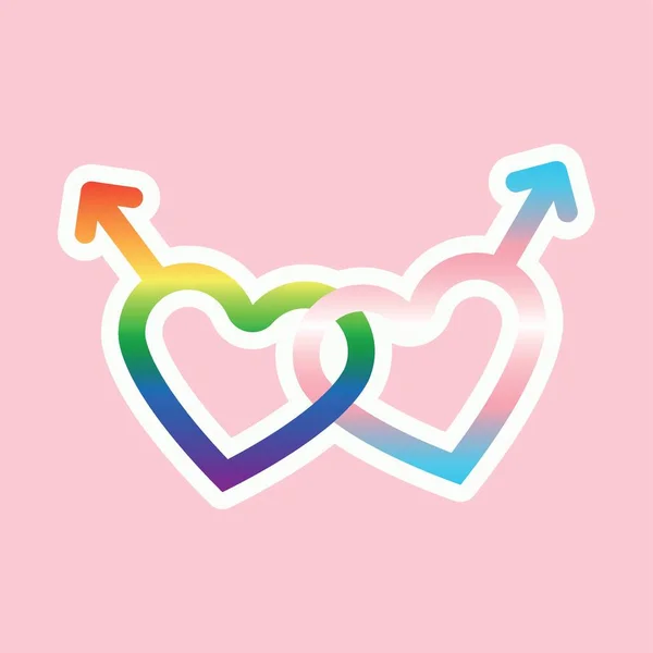 Bunte Symbole Auf Rosa Hintergrund Homosexualität — Stockvektor