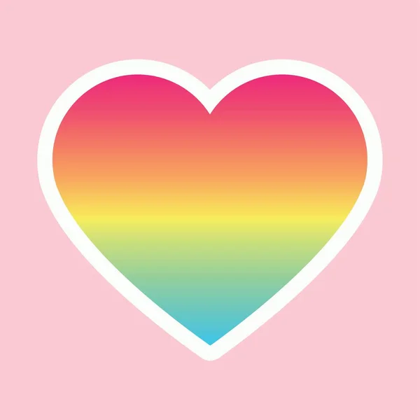 Heart Shape Colors Pansexual Pride Flag Pink Background — Stock Vector