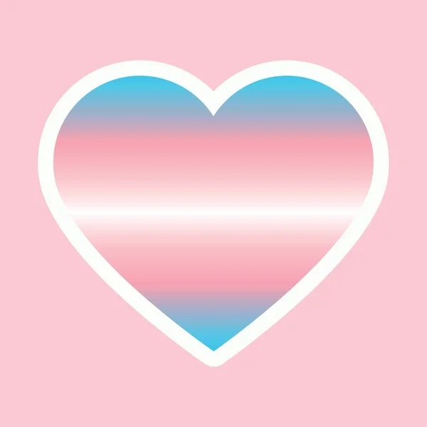 Форма Сердца Цветах Трансгендерного Флага Гордости Розовом Фоне — стоковый вектор