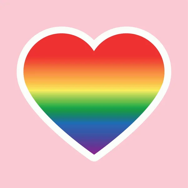 粉色背景下Lgbt骄傲旗颜色的心形 — 图库矢量图片