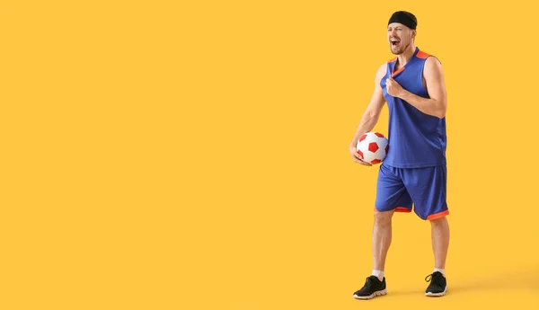 Pemutar Bola Emosional Dengan Bola Pada Latar Belakang Kuning Dengan — Stok Foto
