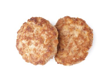 Beyaz arka planda lezzetli et pirzolaları