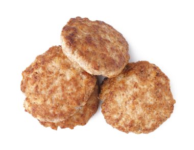 Beyaz arka planda lezzetli et pirzolaları