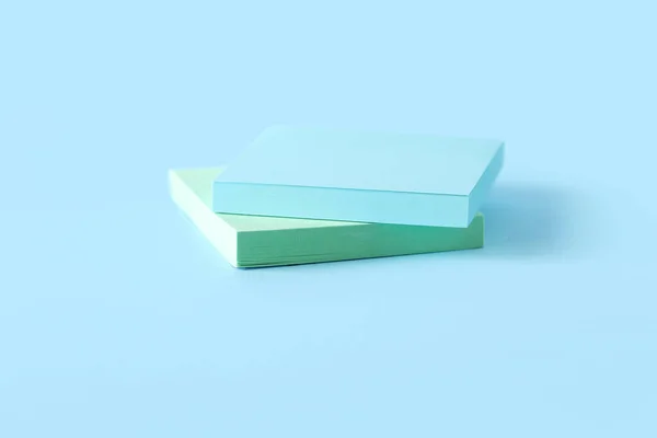 Turquoise Sticky Notes Blue Background — Stock Photo, Image