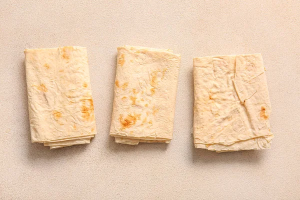 stock image Fresh lavash on light background