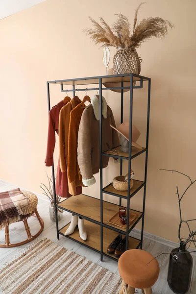 Interior Hall Shelving Unit Clothes Shoes — Stock Photo, Image