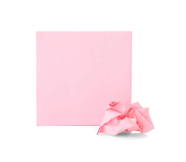 Ροζ Αυτοκόλλητες Σημειώσεις Που Απομονώνονται Λευκό Φόντο — Φωτογραφία Αρχείου