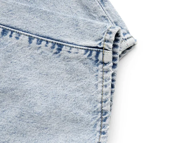 Beyaz Arka Planda Şık Mavi Kot Pantolon — Stok fotoğraf