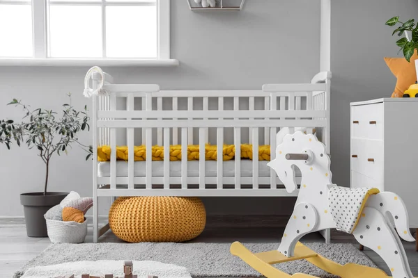 Baby Crib Interior Light Bedroom — Stock Photo, Image