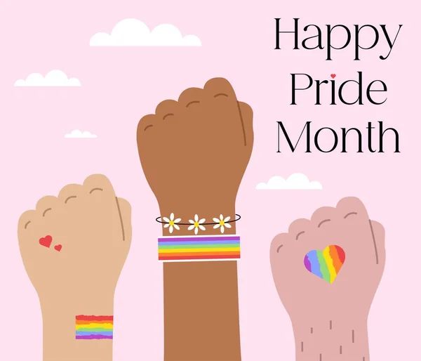 Banner För Happy Pride Month — Stock vektor