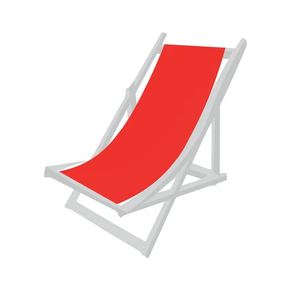 Chaise Plage Sur Fond Blanc — Image vectorielle