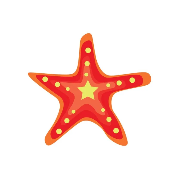 Sea Starfish White Background — Stock Vector